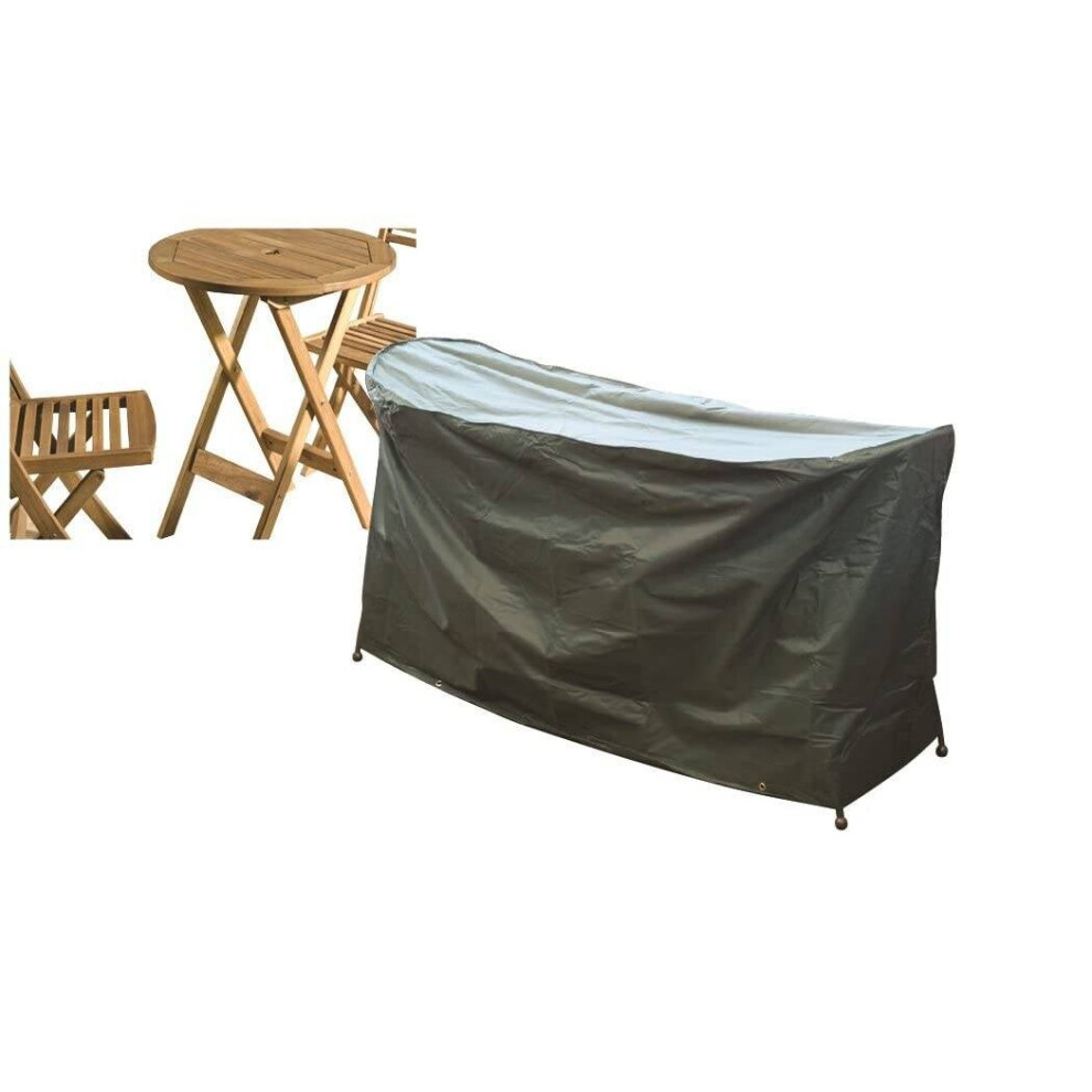 146cm Long Green Plastic Table and Chairs Cover with Double Sewn Seams