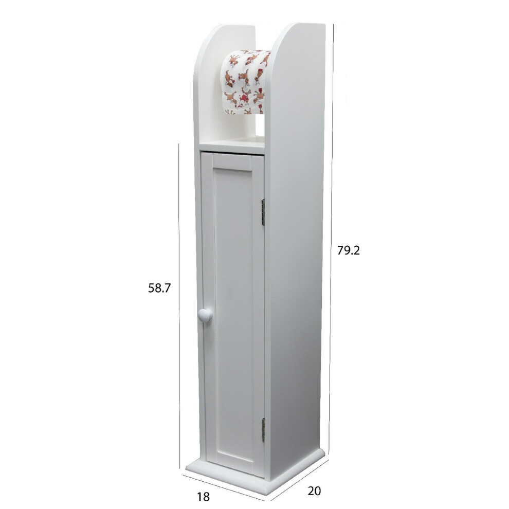 White Free Standing Toilet Roll Holder G-0061