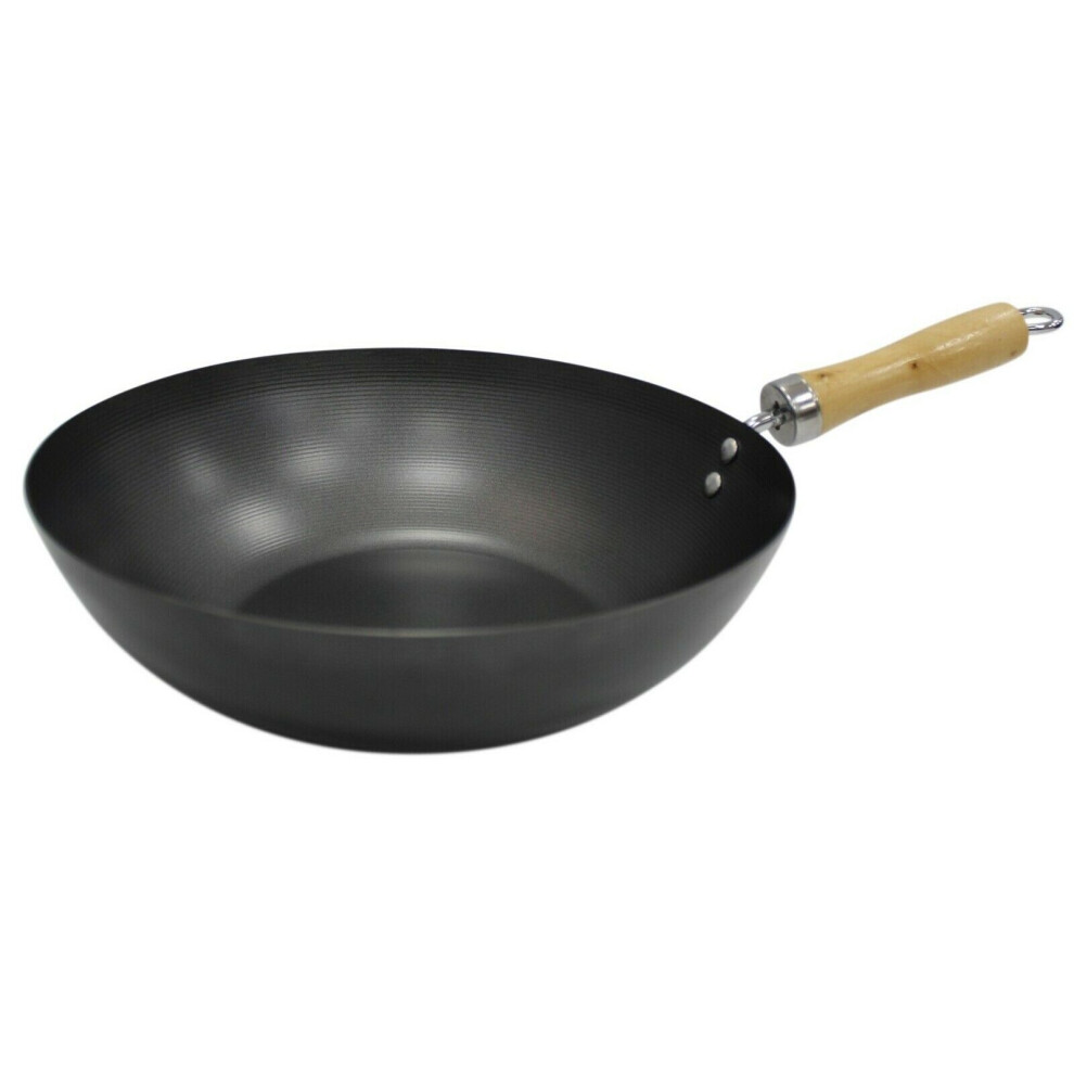 RSW Large Non Stick Wok Stir Fry Pan Woks 11 inch / 28cm Deep Large Wok Black