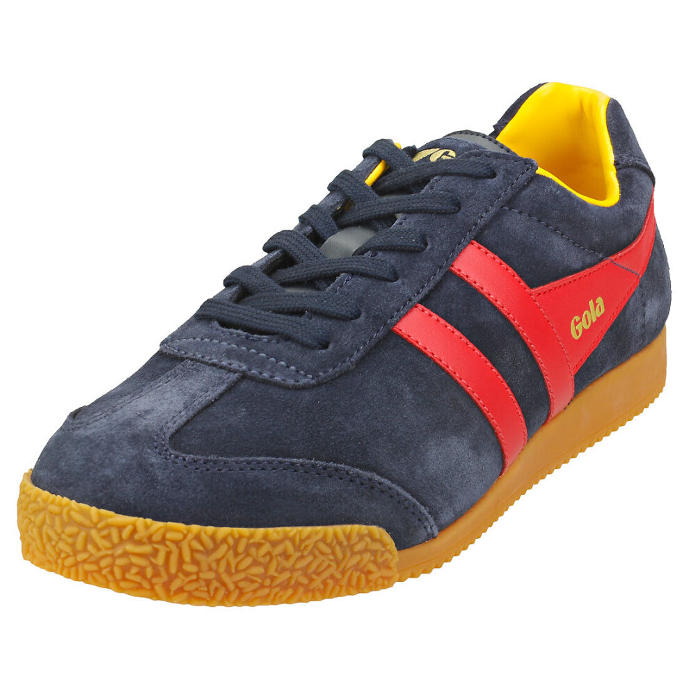 (3) Gola Harrier Womens Classic Trainers in Navy Sun Red