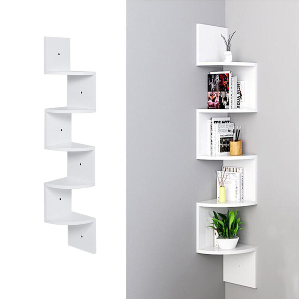 (White) Floating Wall Corner Shelves Display Storage Rack