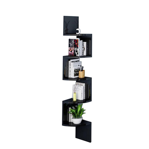 Living And Home (Black) Floating Wall Corner Shelves Display Storage Rack 2