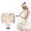 Living And Home Crystal White Feather Table Lamp Desk Light Bedside Sitting Room 5