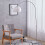 Living And Home (White, 130-180cm) Modern Arched Floor Lamp Reading Light Marble Base 1