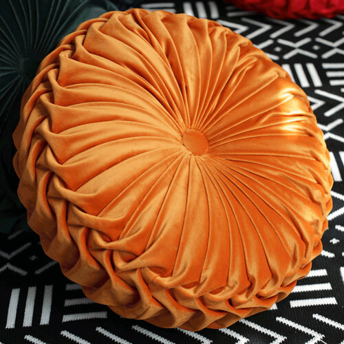 Living And Home (45cm) Velvet Round Pumpkin Pillow Cushion 2
