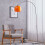 Living And Home (Orange, 130-180cm) Modern Arched Floor Lamp Reading Light Marble Base 1