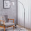 Living And Home (White, 145-220cm) Modern Arched Floor Lamp Reading Light Marble Base 1