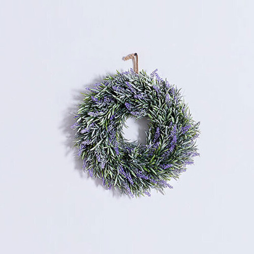Living And Home (Purple) Hanging Wreath Artificial Lavender Flower Topiary 2