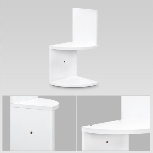 Living And Home (White) 2 Tiers Floating Wall Corner Shelf Display Storage Rack 2