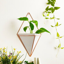 Large Wall Hanging Geometric Green Plants Planter Box Pot Flower Holder Ornament Decor,White