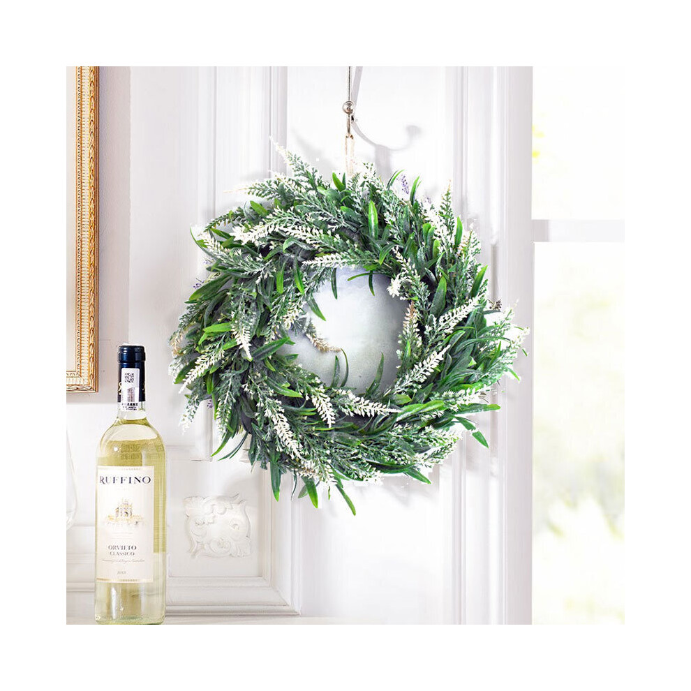 (White) Hanging Wreath Artificial Lavender Flower Topiary