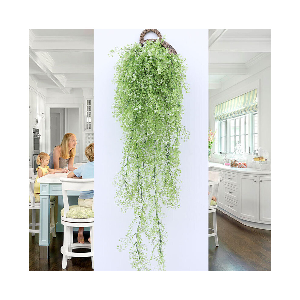 (White) Artificial Trailing Ivy Flower Vine Leaf Garland Plants