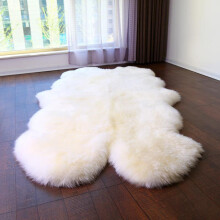 (White) 180x110CM Soft Fluffy Fur Non Slip Rug Seat Cushion Floor Mat