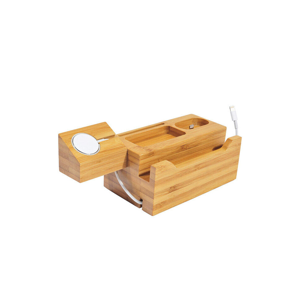 Photos - Other for Mobile Multi-function Bamboo Charging Station Charger Stand Management Base with 3 USB Ports