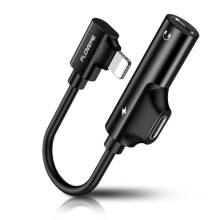 YXF145826 2 in 1 5V 1A Charging Listening Wired Dual Lightning Adapter(Black)