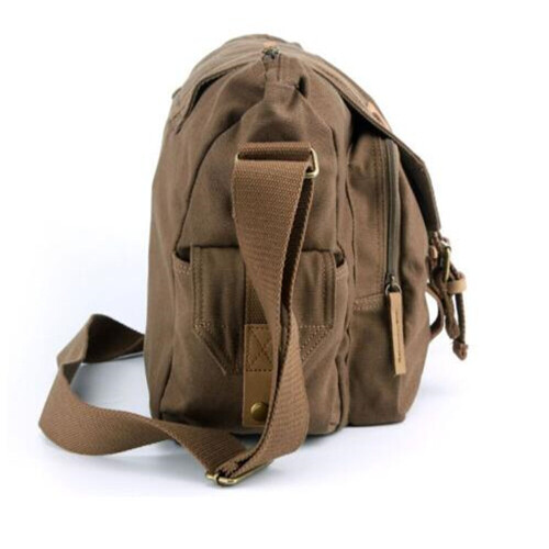 F1 Canvas Outdoor Leisure One Shoulder Digital Camera Bag( Coffee) 2