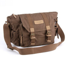 F1 Canvas Outdoor Leisure One Shoulder Digital Camera Bag( Coffee)