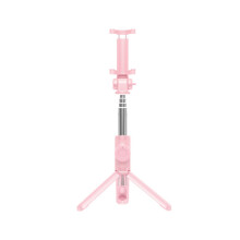 Kreatives Mobiltelefon mit Stativ-Selfie, kabelloses Bluetooth-Mobiltelefon, Selfie-Stick, Klapphalterung mit kabelloser Fernbedienung, Pink