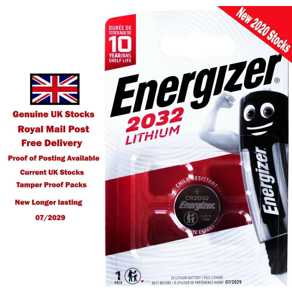 Energizer CR2032 Battery 3V Lithium Coin Cell Battery 2032 DL2032 with Baby Secure Technology