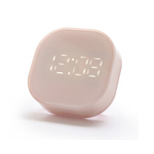 Creative Smart Small Alarm Clock Mini Digital Clock Bedside Luminous Timing Electronic Clock-Pink