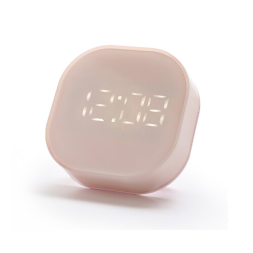 Creative Smart Small Alarm Clock Mini Digital Clock Bedside Luminous Timing Electronic Clock-Pink