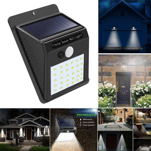 Solar Power 30 LED PIR Motion Sensor Wall Light Waterproof Outdoor Path Yard Garden Security Lamp 2