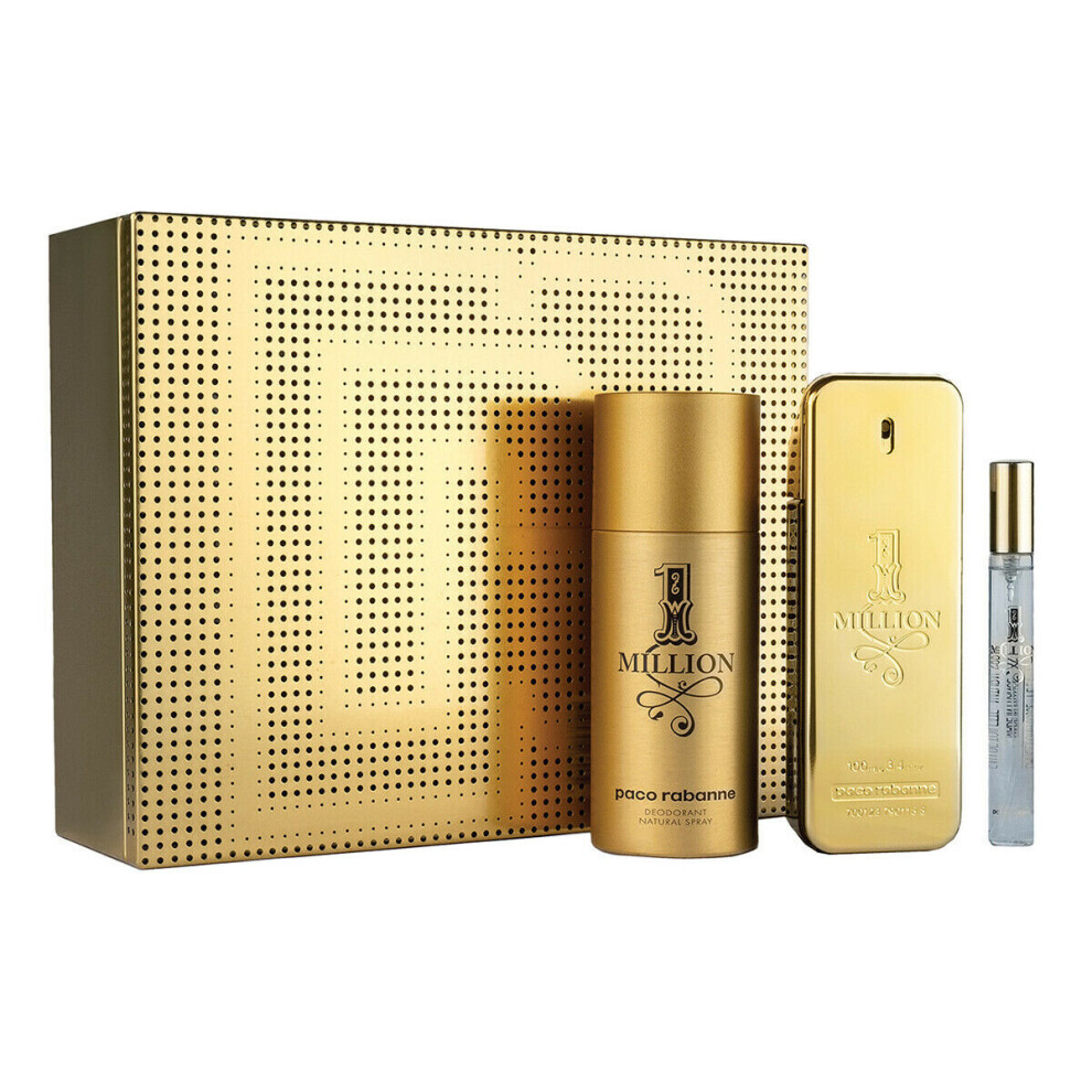 PACO RABANNE 1 MILLION 100ML EDT + 10ML EDT + 150ML DEODORANT SPRAY GIFT SET