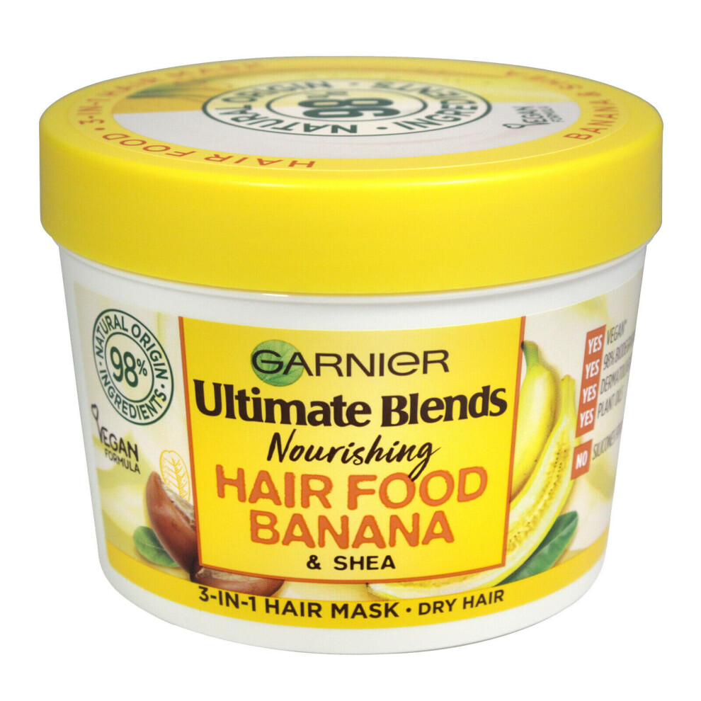 Garnier Ultimate Blends Hair Food Banana 3-in-1 Dry Hair Mask Treatment 390ml