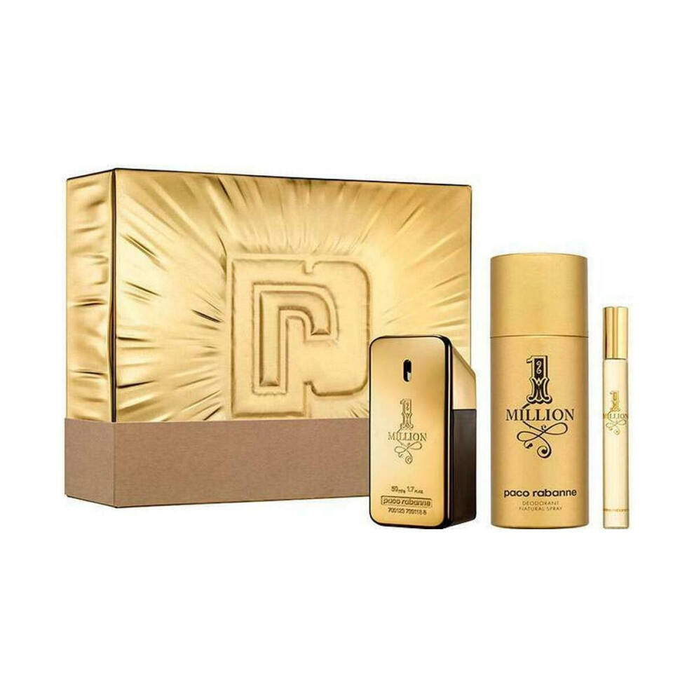 3pc Paco Rabanne 1 Million Eau De Toilette Gift Set