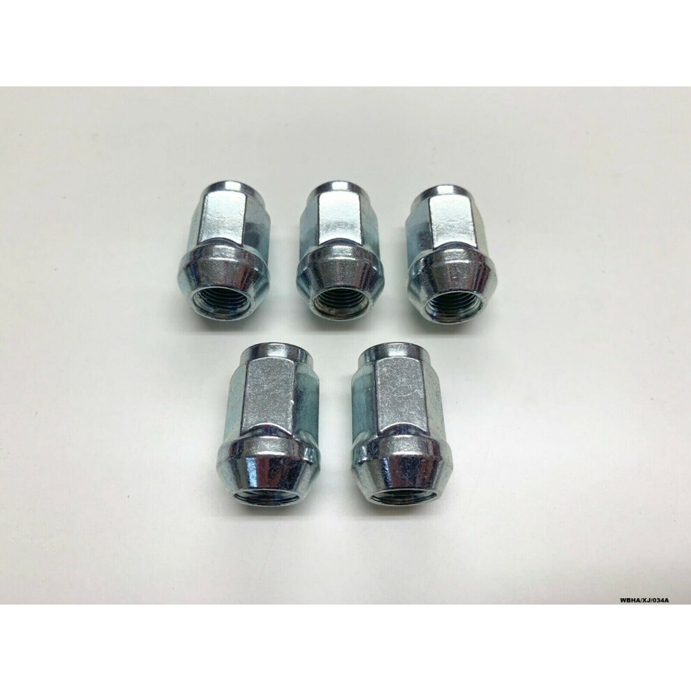 5 x Chrome Wheel Nut for Jeep Cherokee XJ / Comanche MJ 1984-2001 WBHA/XJ/034A-image-OPC-P6JHK9N-NEW