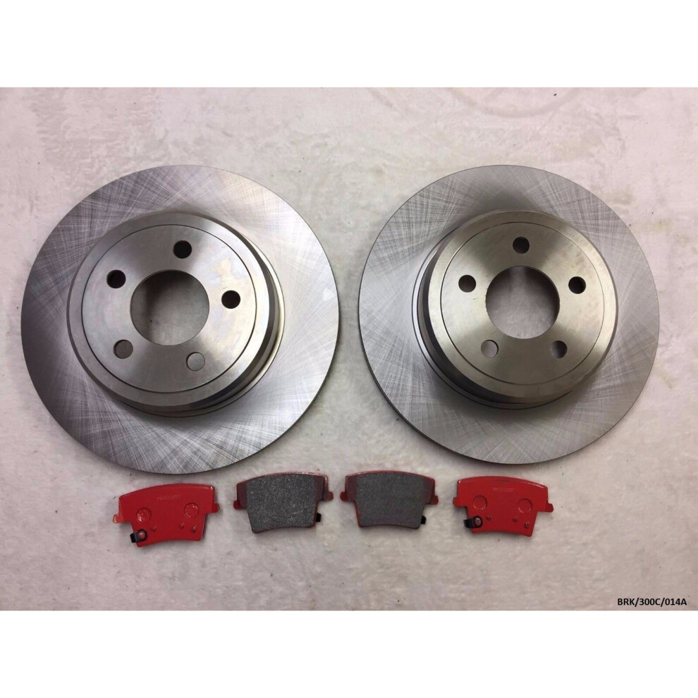 2x Rear Brake Disc & Brake Pads for Chrysler 300C 2005-2016 VENTED BRK/300C/014A-image-OPC-P6JHSM2-NEW