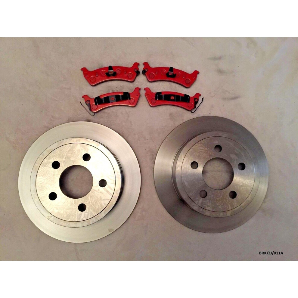 2x Rear Brake Disc & Brake Pads for Jeep Grand Cherokee ZJ 1994-1998 BRK/ZJ/011A-image-OPC-P6JHTZ9-NEW