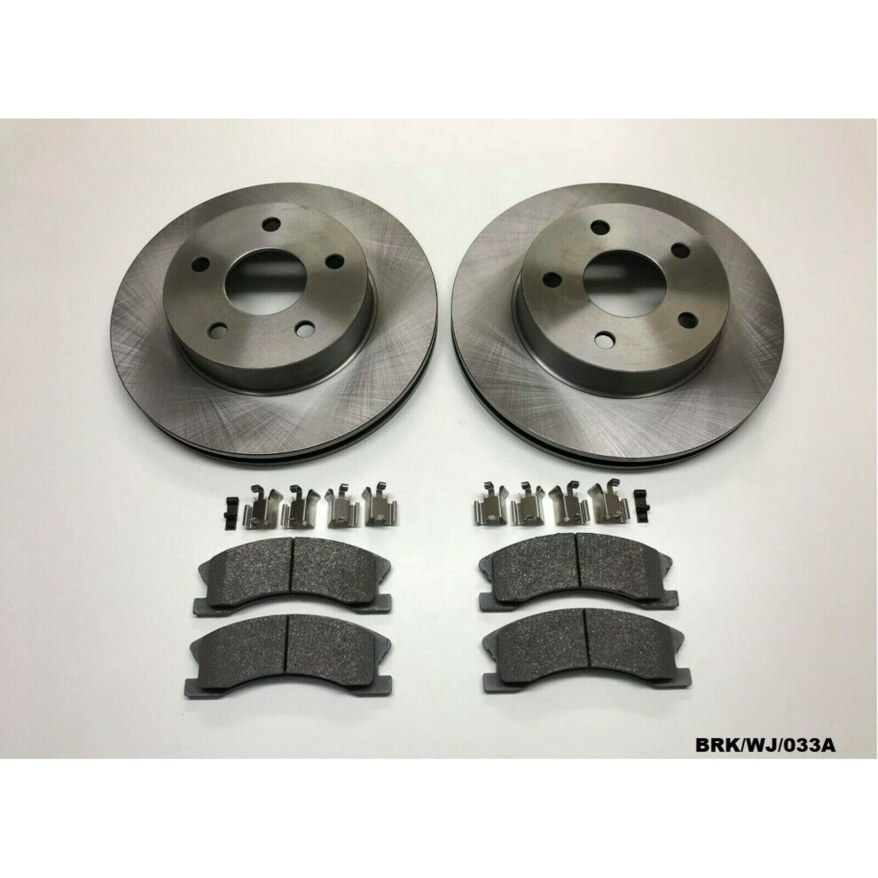2 x Front Disc & CERAMIC Pads for Jeep Grand Cherokee WJ 1999-2004 BRK/WJ/033A
