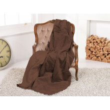 (Brown) Luxury Faux Suede Throw