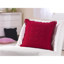 (Red, Pack of 4) Crochet Knit Cushion with Inner Pad | 40cm x 40cm
