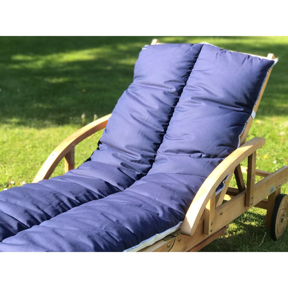 Sun Lounger Topper Cushion Pad | 60cm x 190cm - Navy Blue