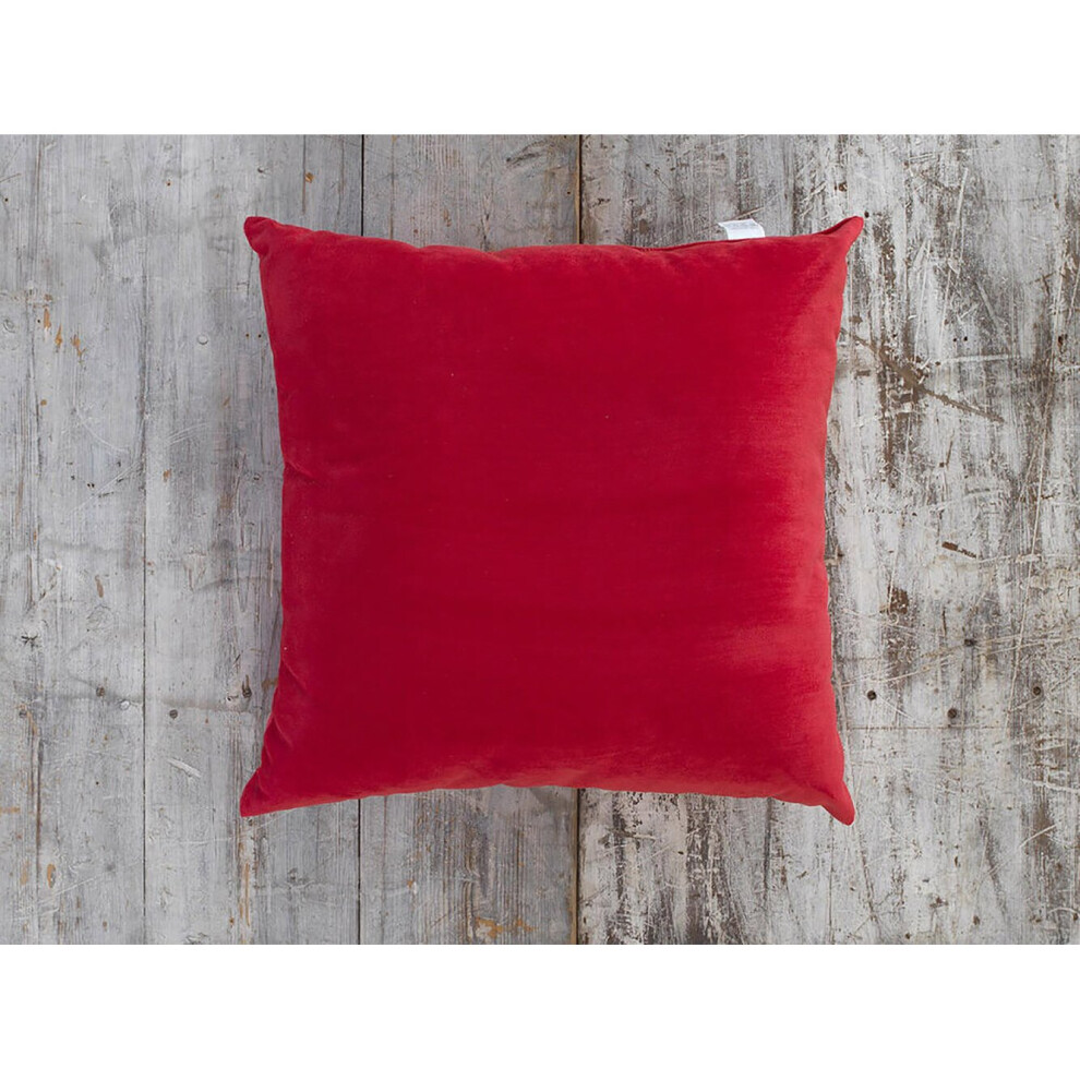 Lancashire Textiles (Red, Pair Small) Soft Velour Scatter Cushion | 45Cm X 45Cm Or 59Cm X 59Cm