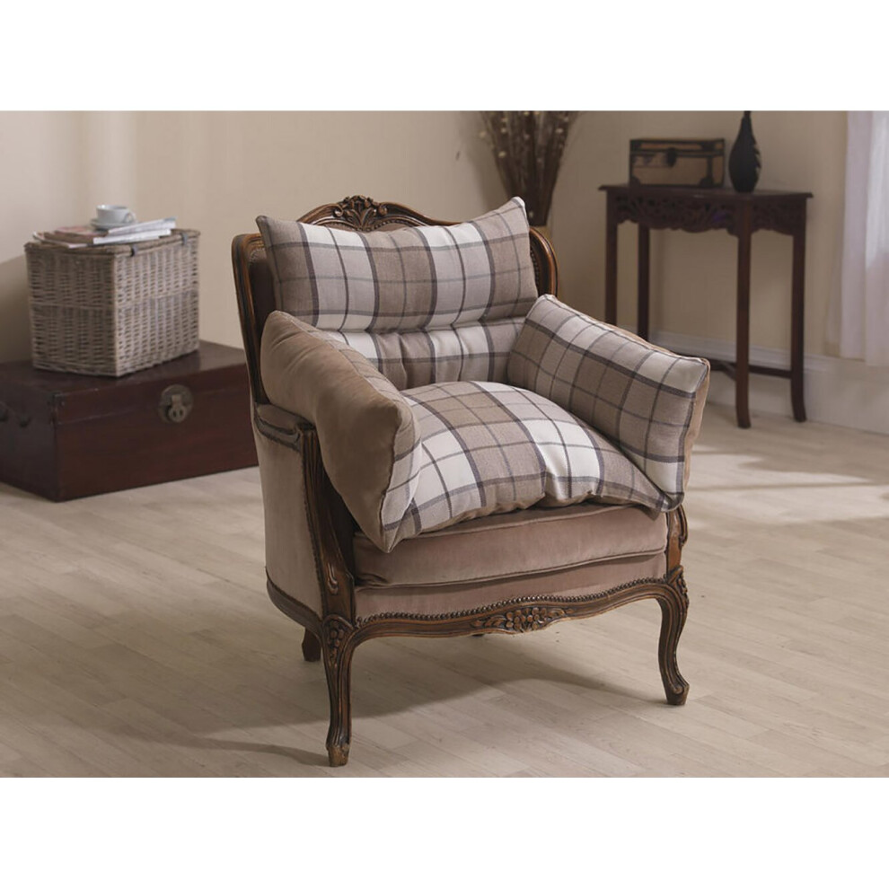 (Brown) Reversible Suede and Fabric Support Chair Nest