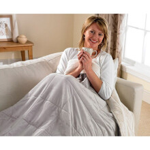 (Natural) 3 in 1 Reversible Cosy Wrap / Blanket with Sleeves - Burgundy or Natural