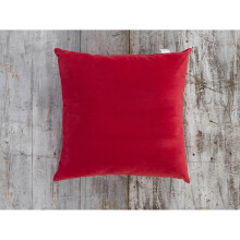 (Red, Single Large) Soft Velour Scatter Cushion | 45cm x 45cm or 59cm x 59cm