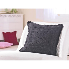 (Black, Pack of 4) Crochet Knit Cushion with Inner Pad | 40cm x 40cm