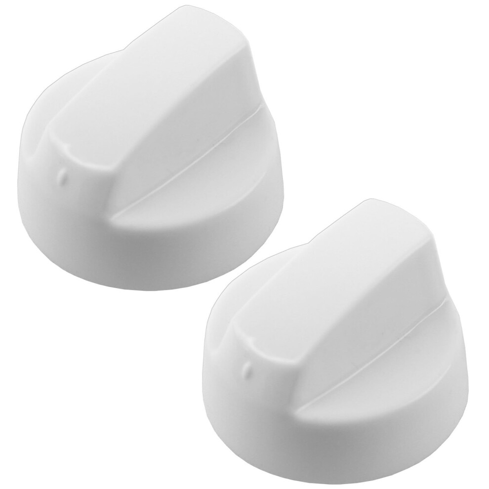 UNIVERSAL White CONTROL KNOB & ADAPTORS for Oven / Cooker / Hob x 2