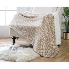 (Brown) Cable Knit Printed Throw | 130cm x 180cm