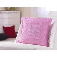 (Pink, Pack of 6) Crochet Knit Cushion with Inner Pad | 40cm x 40cm