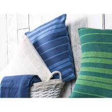 (Green, Cushion) 100% Cotton Striped Picnic Blankets & Cushions