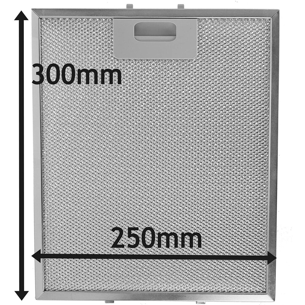 Cooker Hood Metal Mesh Grease Filter for Logik Kitchen Extractor Fan Vent (Silver, 300 x 250 mm)