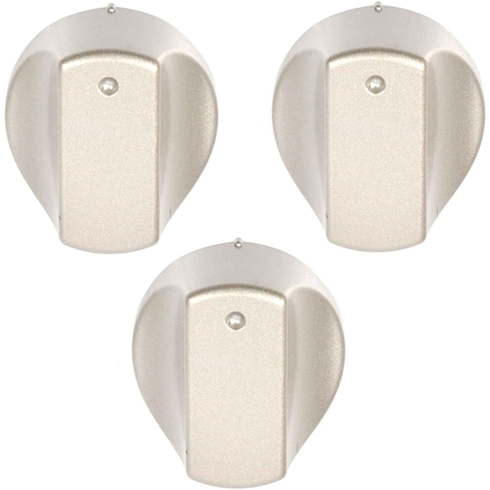 Hot-Ari ix Control Knob Switch for Hotpoint Oven Cooker (Silver, Pack of 3)