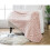 (Pink) Cable Knit Printed Throw | 130cm x 180cm 1