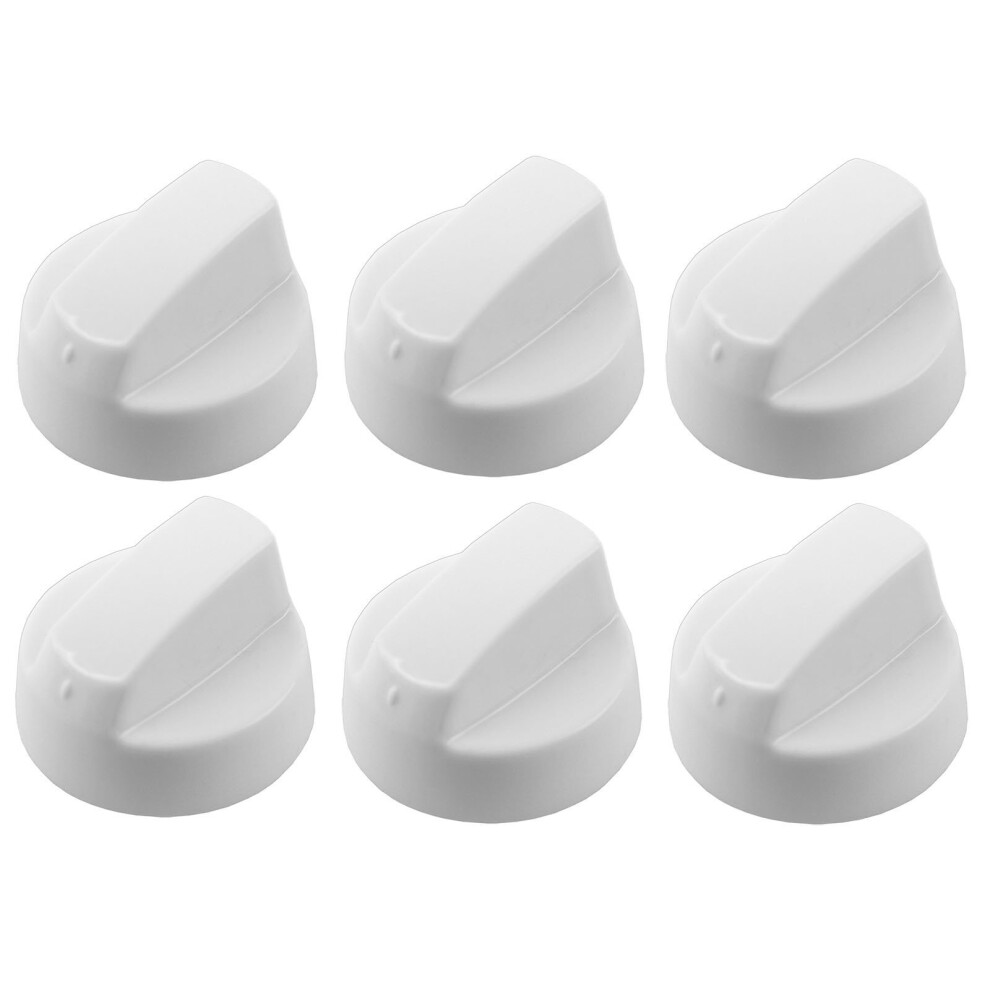 Spares2go Universal Control Knob & Adaptors For Bush Cooker Oven Hob X 6 White