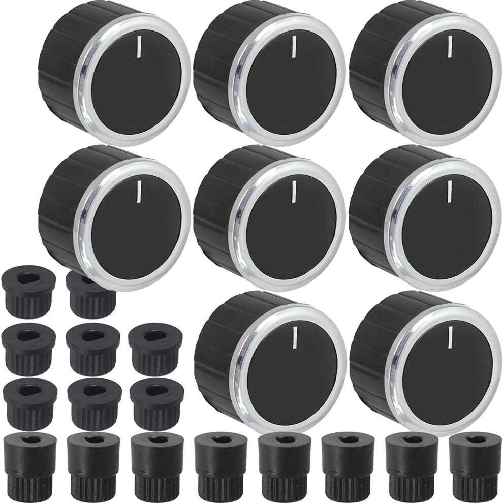 Spares2go Control Knob Dial Switch + Adaptors For Hotpoint Oven Cooker X 8 Black